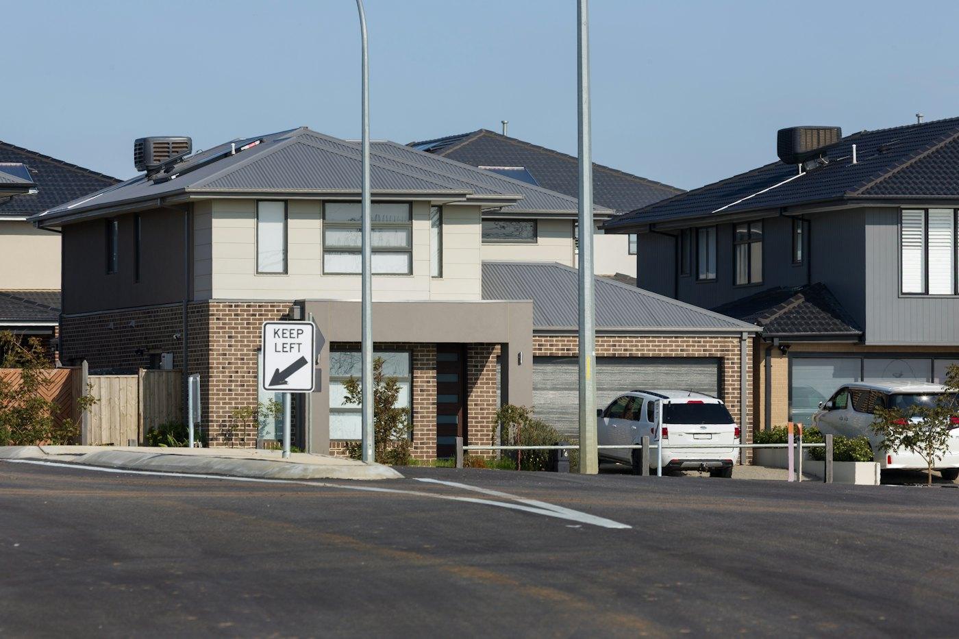 Street of new two-storey homes